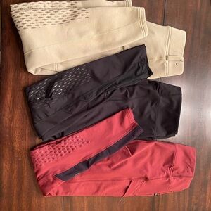 Kerrits Women's Leggings - Cream, Black, and Red